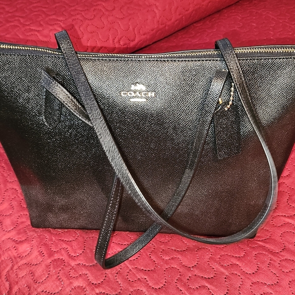 Coach Black Leather Tote Bag - Picture 10 of 11